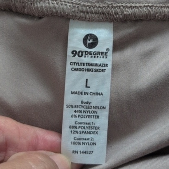 90 Degree By Reflex CITYLITE TRAILBLAZER CARGO HIKE SKORTS Tan Khaki Large Pickl - Picture 6 of 12